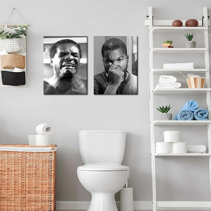 Framed Funny Bathroom Canvas Wall Art Set of 2 - Image 7