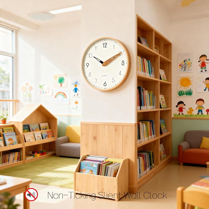 Topkey 12 Inch Silent Wall Clock - Image 3