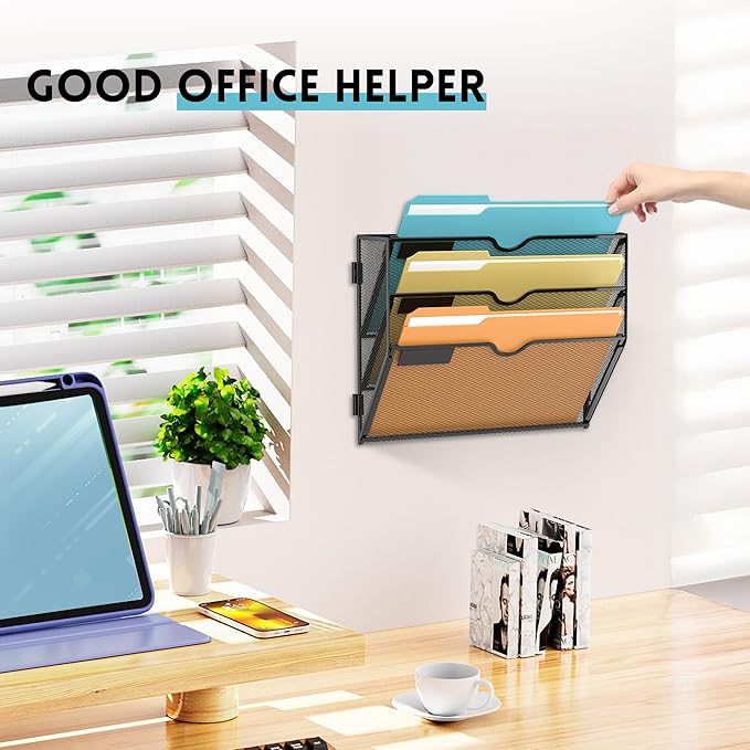 SUPEASY 3 Tier Wall File Organizer, Hanging Wall Mounted Mail Organizer - Image 6