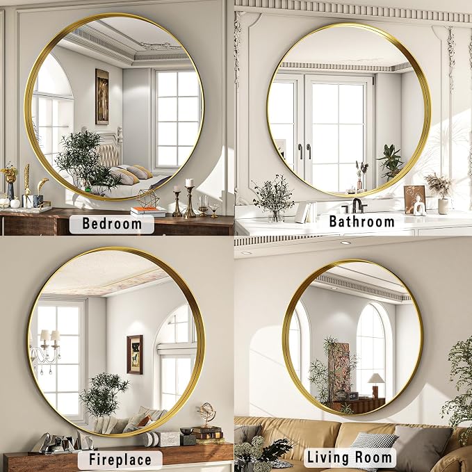 30 inch Round Bathroom Mirror, Living Room, Hanging or Leaning - Image 5