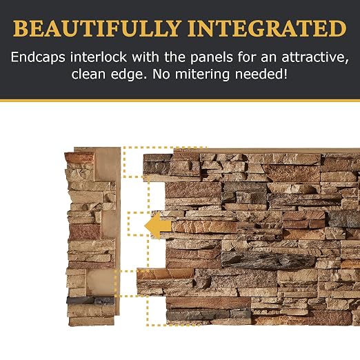 AZ Faux High-Density Polyurethane Faux Stone Interlocking Left Endcap - Image 7
