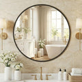 NEWBULIG 24 Inch Round Wall Mirror, Bathroom Mirror by NEWBULIG