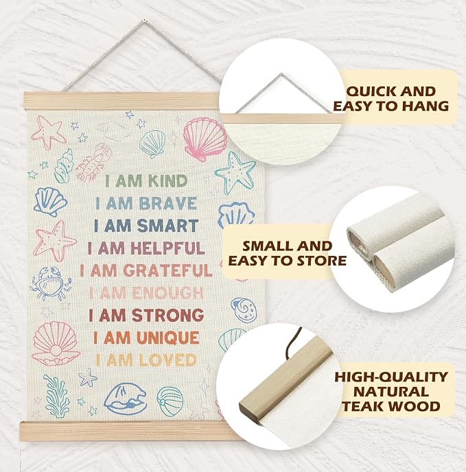 Yomisex Ocean Under the Sea Nursery Kids Wall Art Poster, Positive Affirmations - Image 5