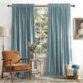 NICETOWN Stone Blue Velvet Curtains & Drapes 108 inches Long by NICETOWN