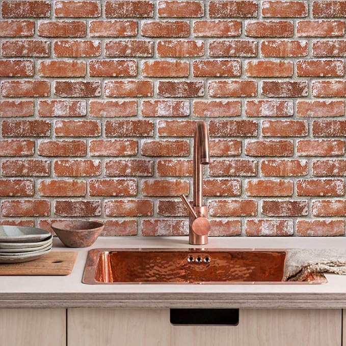 3D Peel and Stick Faux Brick Wall Panels 11.8" x 11.8" 10-Pack, Small - Image 9