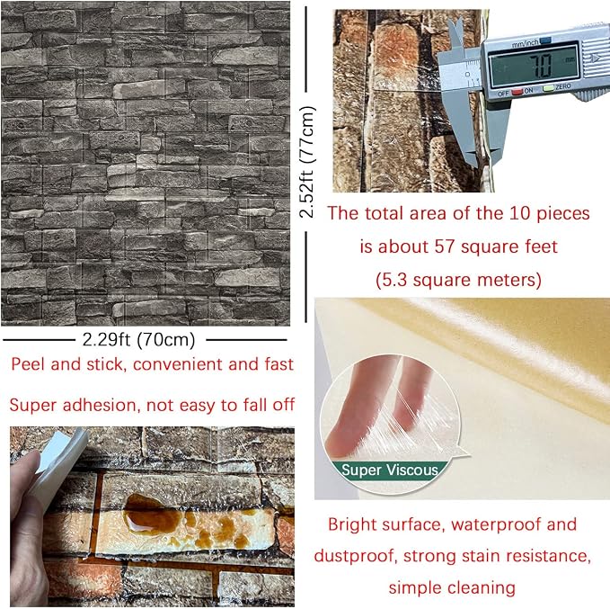 Yutianli 7mm Thick Anti-Collision Wall Panels, 3D Peel and Stick, Waterproof - Image 5