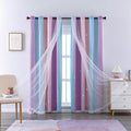 XiDi Curtains for Bedroom Decor, Rainbow Pink Purple/42/90 by Addsomecolortolife