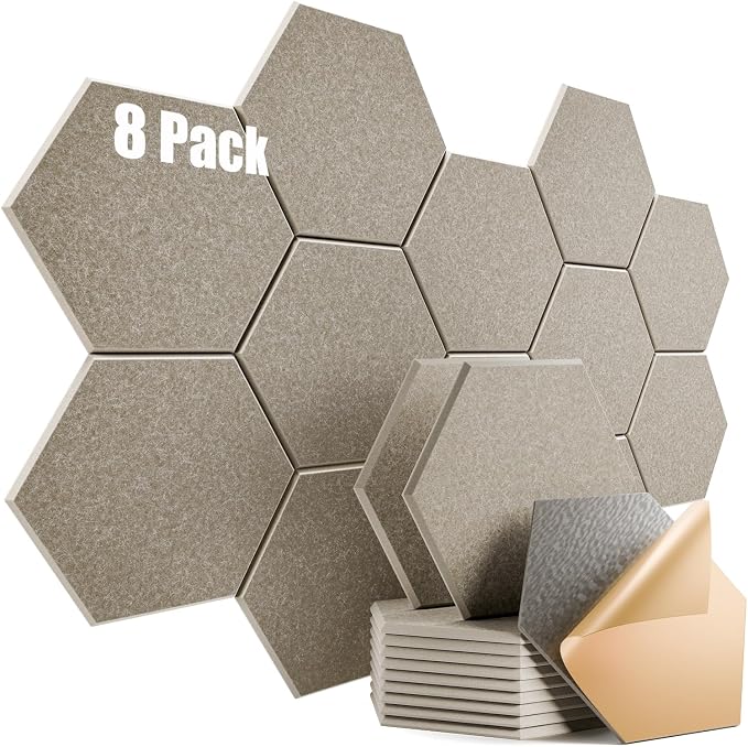 8 Pack Self-Adhesive Acoustic Panels 12" X 10" X 0.4" by Dailycooper
