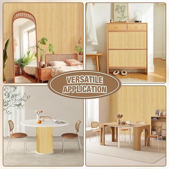 Natural Bamboo Wall Panel Covering Roll, Flexible Pole Wrap Wainscoting - Image 6