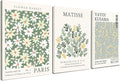 Induslyfe Framed Green Wall Art Canvas Decor Set of 3, Matisse Wall Art Framed by Induslyfe