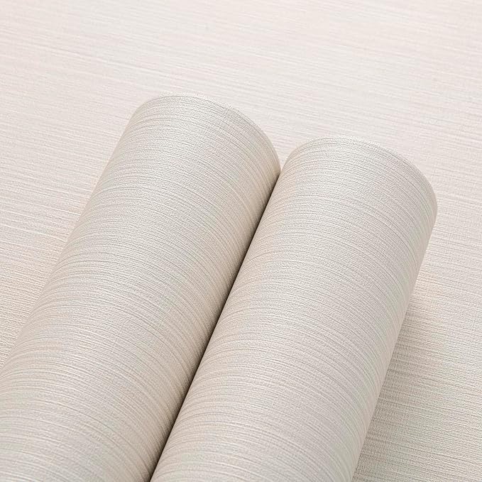 Beige Faux Grasscloth Wallpaper Peel and Stick Linen Textured 24"x394" Upgraded - Image 2