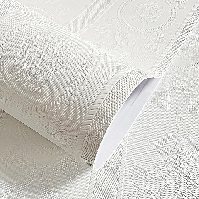 JiffDiff Wallpaper Peel and Stick Textured, 3D Embossed Wall Paper Stick on by wallpaper