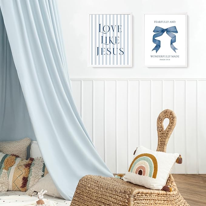 LARTSFRO Coquette Navy Blue Bow Jesus Wall Art Decor Posters, Inspirational - Image 5