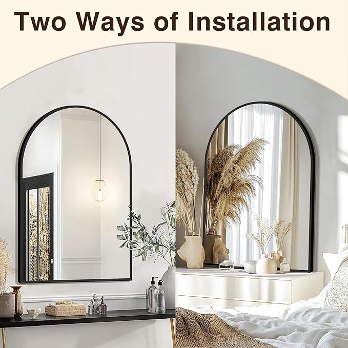 FICTOR Bathroom Mirror for Wall, Arched Vanity Bathroom Mirror for Over Sink - Image 4