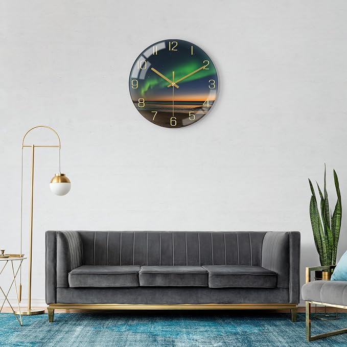 VIKMARI 12 Inch Modern Wall Clock, Aesthetic Black and Gold Decor Accessories - Image 7