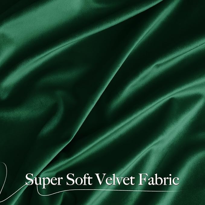 NICETOWN Emerald Green Velvet Curtains 96 inches Long, Home Decoration Thermal - Image 3