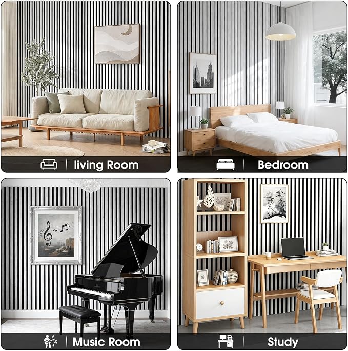 Wood Slat Acoustic Panels, 4 Pack 94.5"x7.9" 3D Wall Panels, Modern Fluted - Image 6