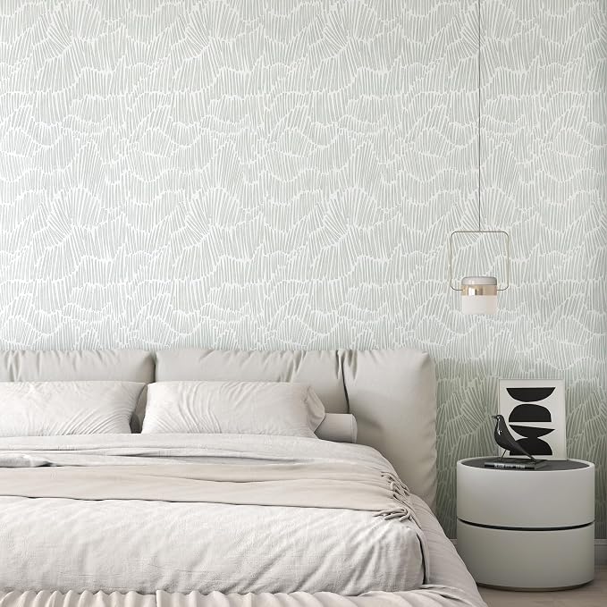 Theper Green Wallpaper 17.3"×590" Modern Striped Wallpaper Peel and Stick Boho - Image 5