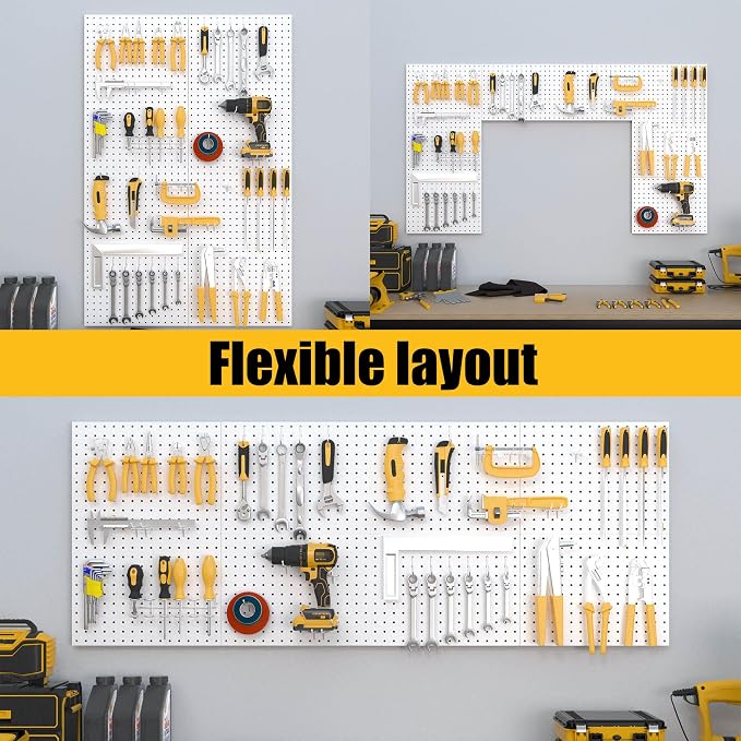 Spampur Peg Board, 8 Pack Metal Pegboard Panels - Image 5