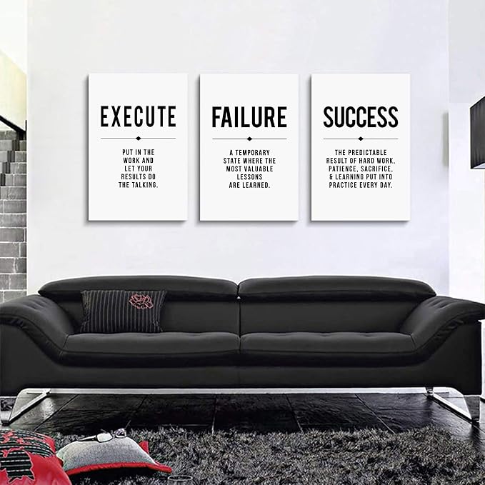 Framed Canvas Wall Art Success Quote, Office Wall Art, Positive Motivational - Image 6