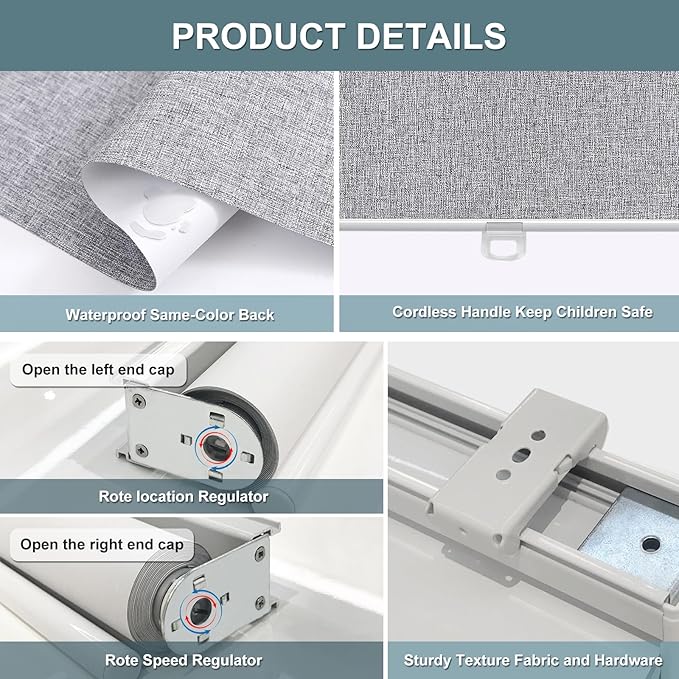 Customize Cordless Roller Shades Blackout Blinds - Image 8