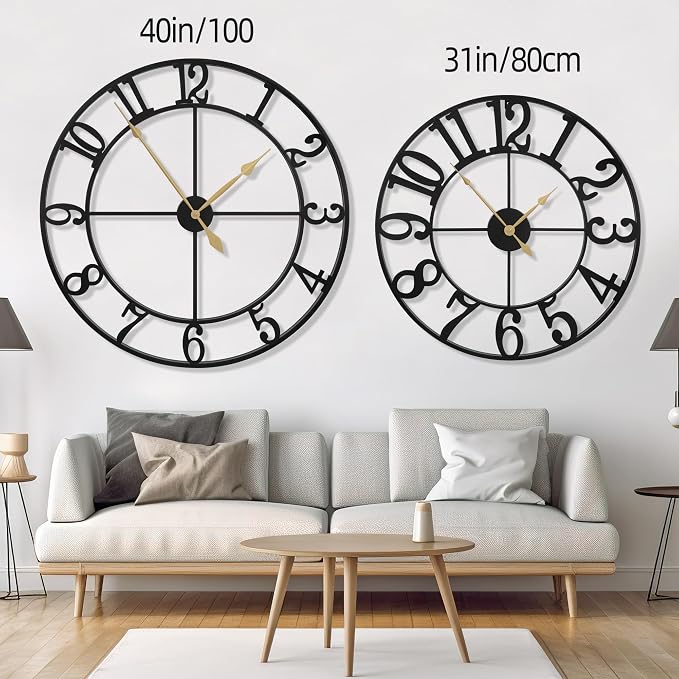LEIKE 40 Inch Extra Large Wall Clock, Decorative Oversized Arabic Numerals - Image 2