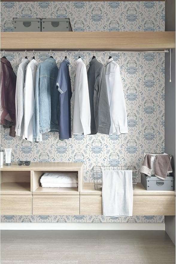NuWallpaper by WallPops Blue Shellby Peel & Stick Wallpaper - Image 6