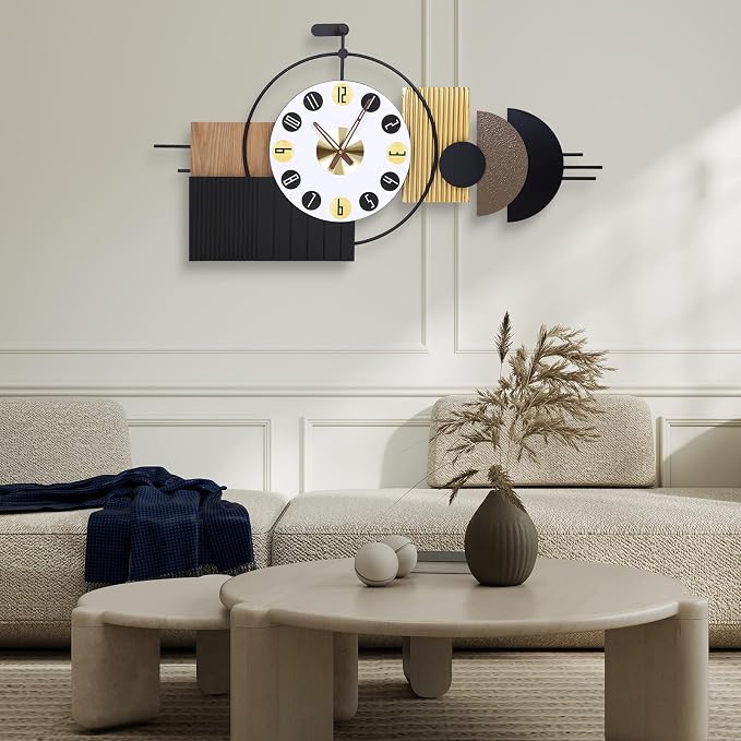 Luxury Modern Wall Clocks-Large Geometric Dial Wall Clock Battery Operated - Image 5