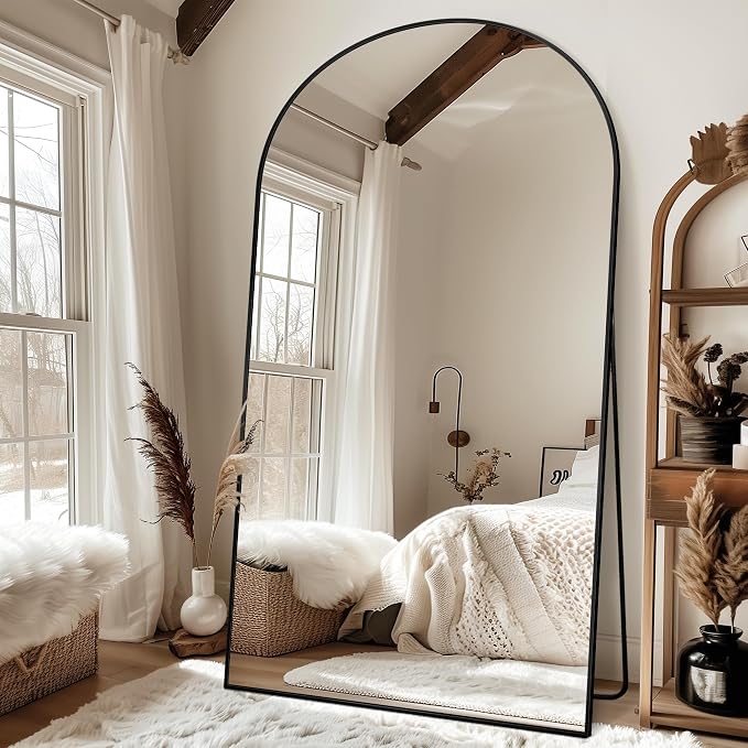 Antok 86" x46” Arched Full Length Floor Mirror, Free Standing/Wall Mount/Leaning - Image 2