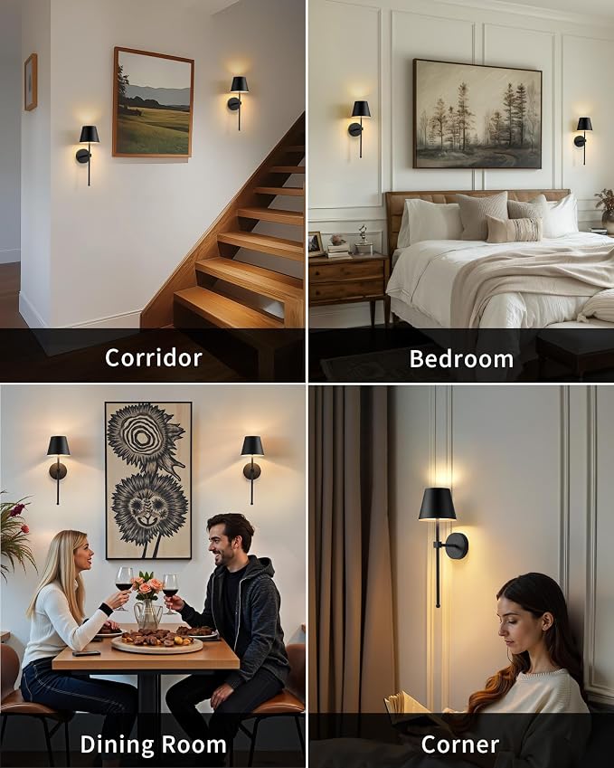KDG Cordless Wall Sconces Set of 2, Wireless 5200mAh Rechargeable Battery LED - Image 6