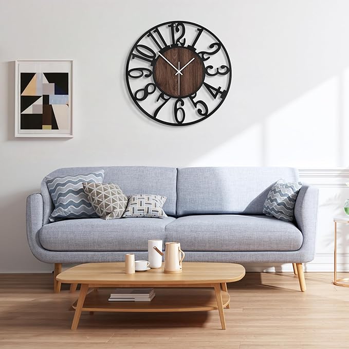 Large Wall Clock for Living Room Decor, 16 Inch Non Ticking Silent, Battery - Image 8