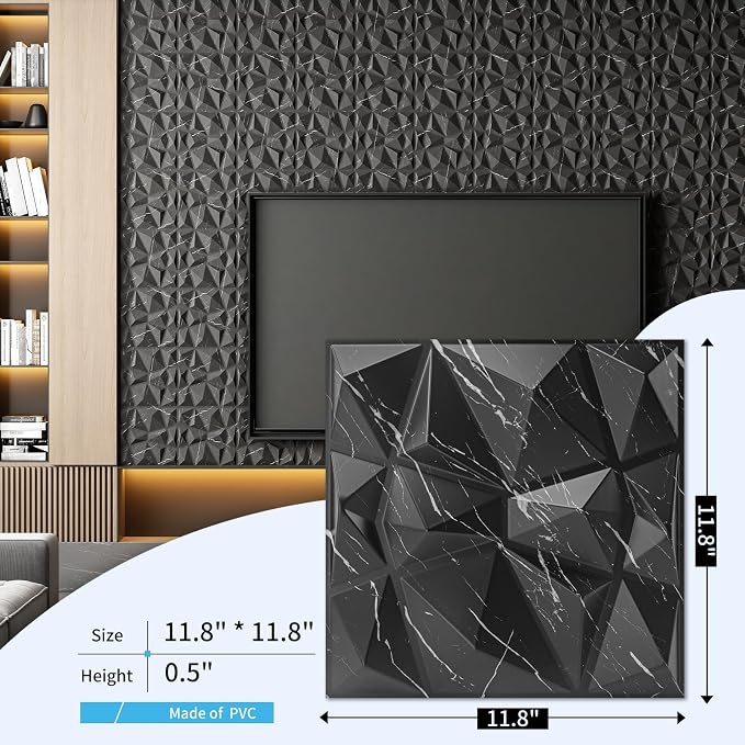 Art3d A10315BM 3D Diamond Design Paneling - Image 6