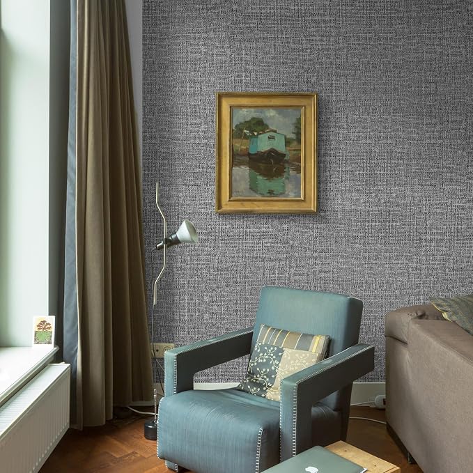 WADILE Grasscloth Peel and Stick Wallpaper 23.6in x 118in, Textured Contact - Image 4