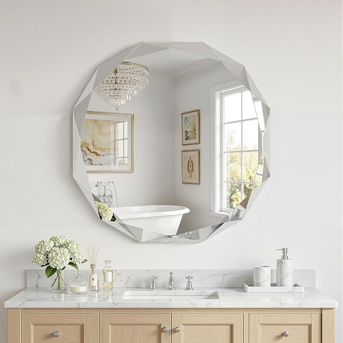 Suidia Bathroom Mirror, Frameless Bathroom Mirror - Image 9