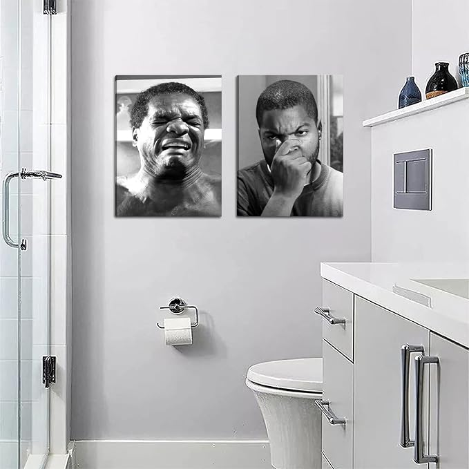 Framed Funny Bathroom Canvas Wall Art Set of 2 - Image 8