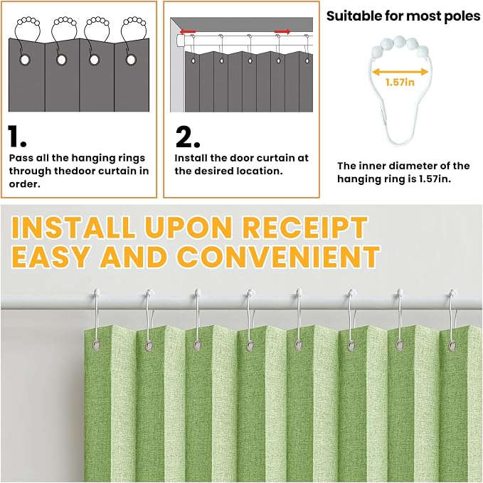 AJAZZ 100% Blackout Magnetic Door Curtain Accordion Doors Interior Folding - Image 6