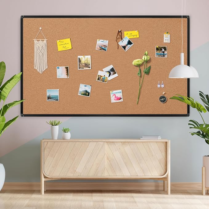 Extra Large Cork Bulletin Board 72" X 48", Wall Mounted Notice Pin Board - Image 3
