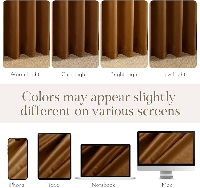 NICETOWN Velvet Curtains 96 inch Long 2 Panels - Image 5
