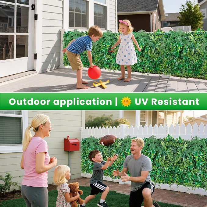 Artificial Grass Wall Panels for Indoor Outdoor, 16 Pack 20"x20", Boxwood Panels - Image 5