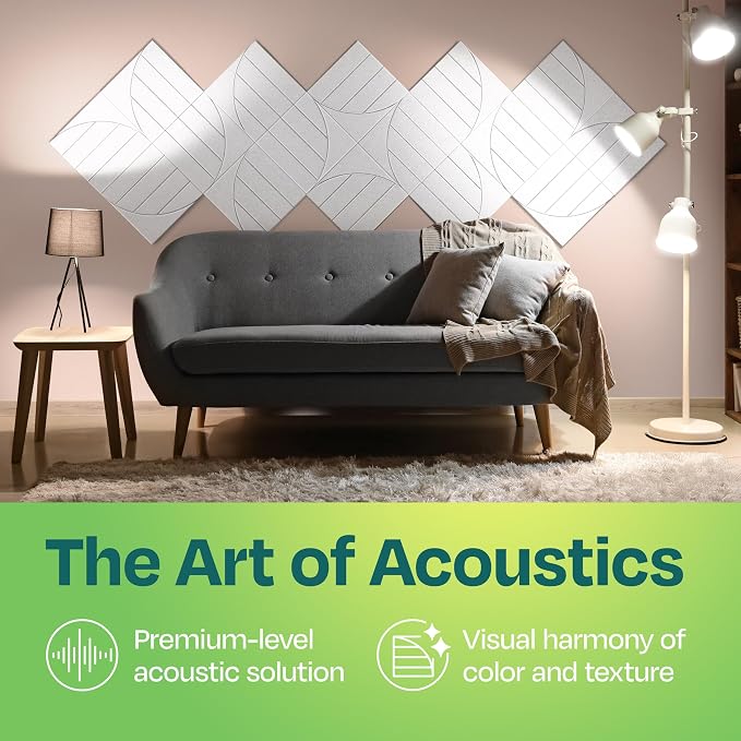Acoustic Panels 12-Pack Soundproof Wall Panels 12"x12"x0.4" Decorative Sound - Image 2