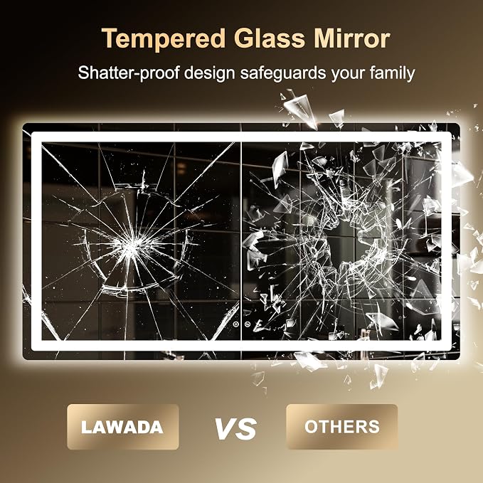 LED Bathroom Mirror, Smart Anti-Fog, Stepless Dimmable - Image 7
