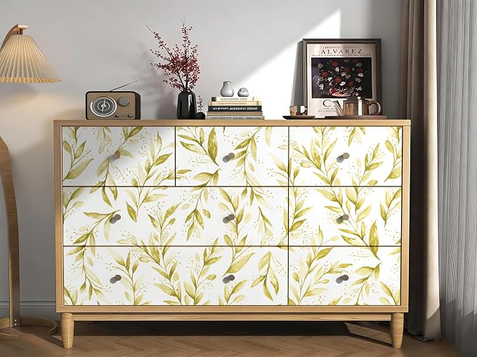 Livebor Leaf Peel and Stick Wallpaper Olive Leaf Contact Paper17.7in x 118.1in - Image 7