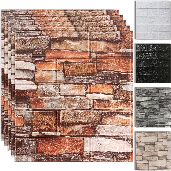 30PCS 3D Wall Panels, Peel and Stick Foam, Self-Adhesive Decorative 3D Brick by SYYKDEF
