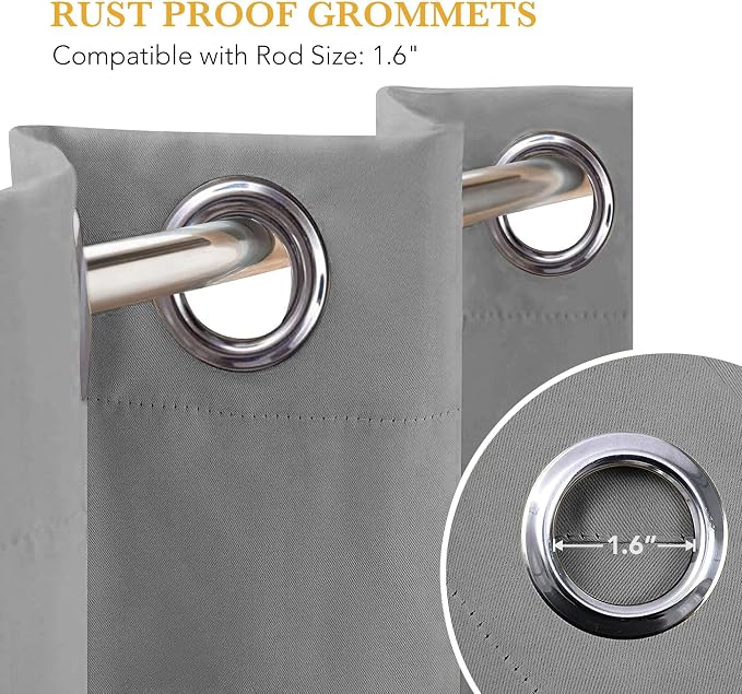 RYB HOME Blackout Thermal Insulated Curtains, Portable Curtain - Image 7