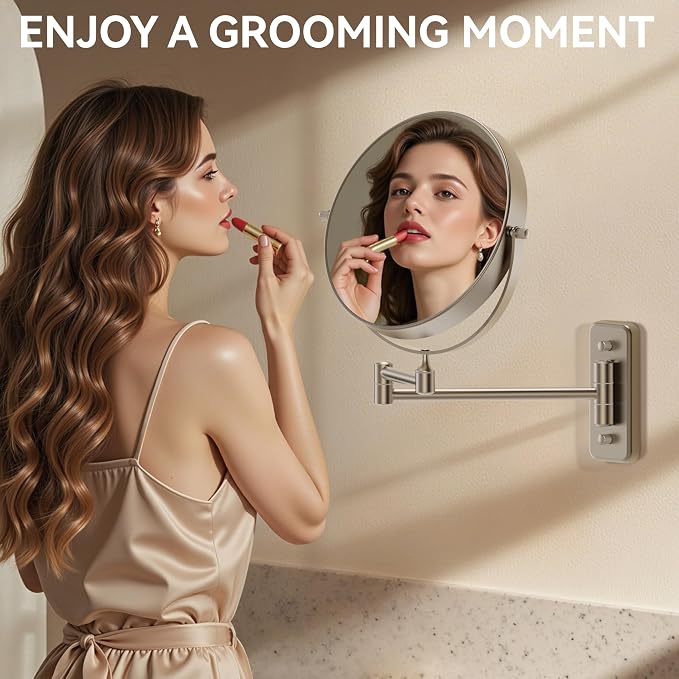 Auxmir 1X/30X Wall Mounted Makeup Mirror, Double-Sided Magnifying Mirror - Image 7