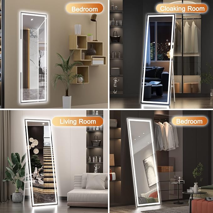 Hasipu Full Length Mirror with Lights, Full Body Dressing Standing, Hanging - Image 6