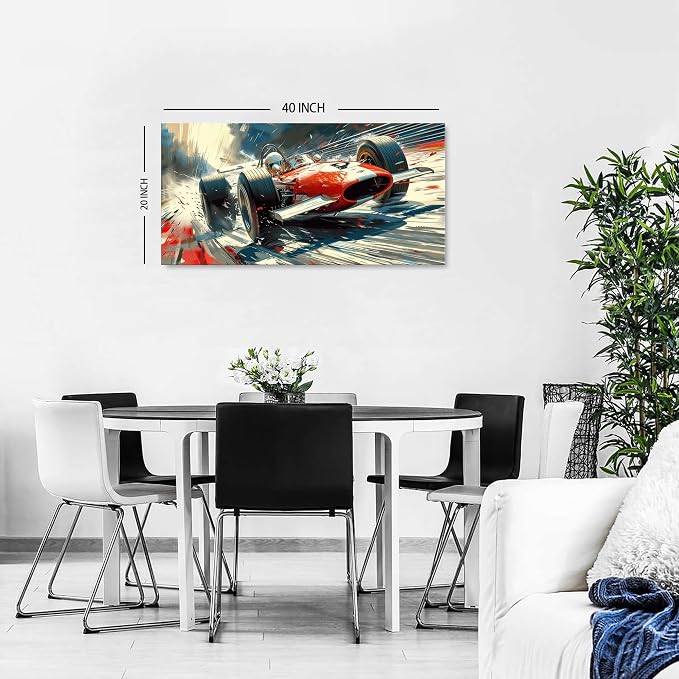 Large Abstract Car Posters F1 Wall Art Vintage Formula 1 Racing Canvas Prints - Image 4