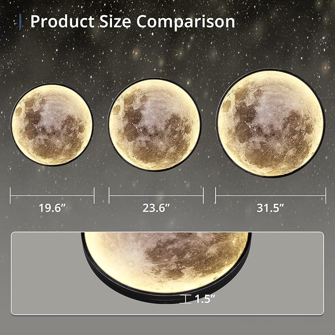 Dimmable Moon Wall Light 23.6 inch Wall Lights - Image 6
