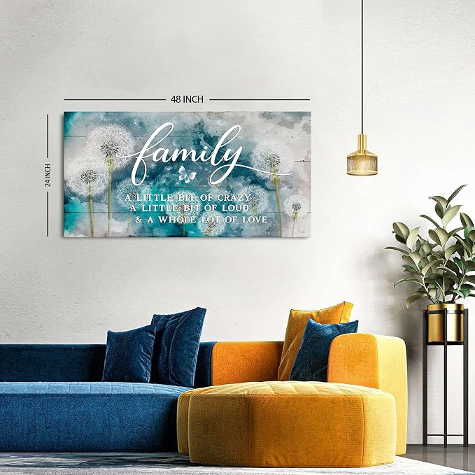 AIYISU Family Wall Art Farmhouse Wall Decor Inspirational Family Saying Canvas - Image 2