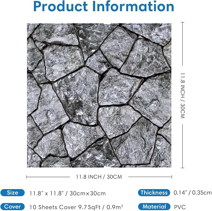 COMSTICKC 3D Faux Stone Wall Panel Peel and Stick Wall Tiles, Ultra-Light Thin - Image 5